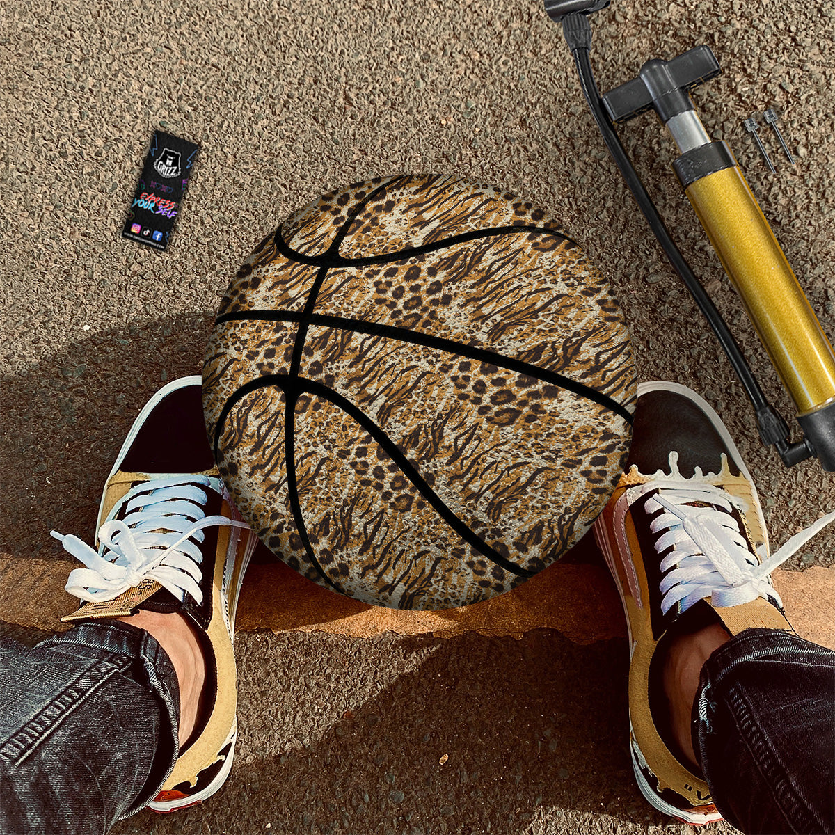 Patchwork Tiger Skin Print Pattern Basketball