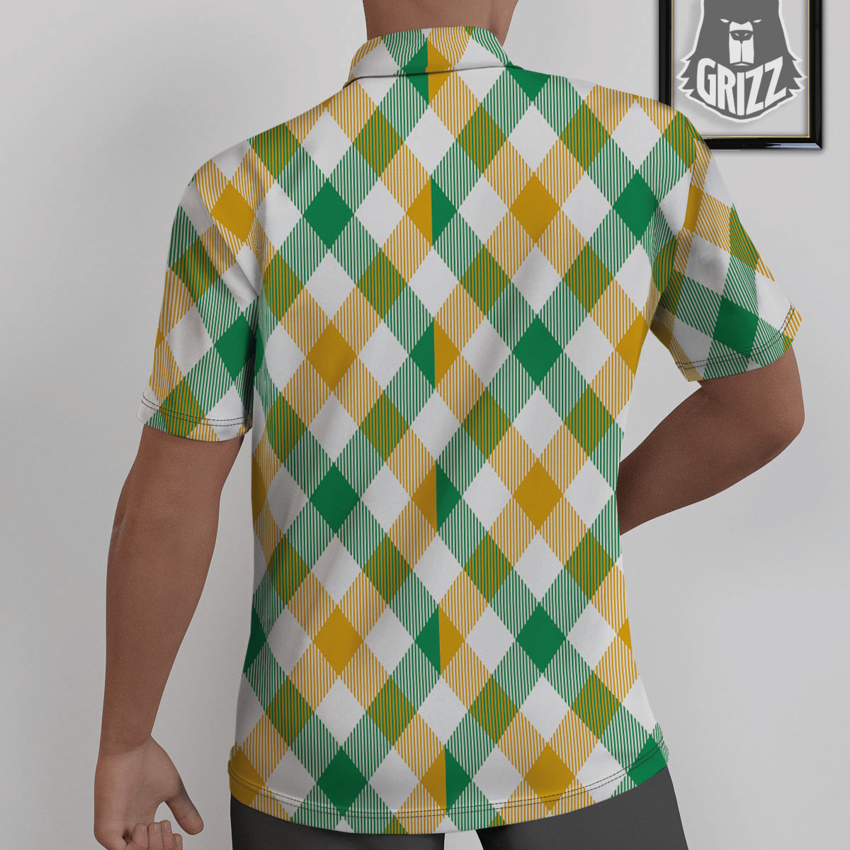 Patrick's Day Irish Plaid Print Untucked Shirts-grizzshop