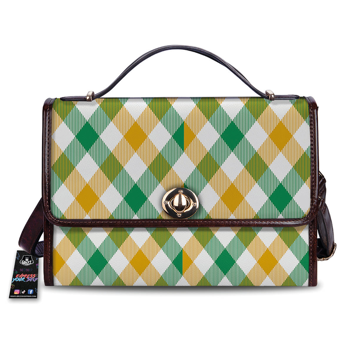 Patrick's Day Irish Plaid Print Women's Satchel Bag