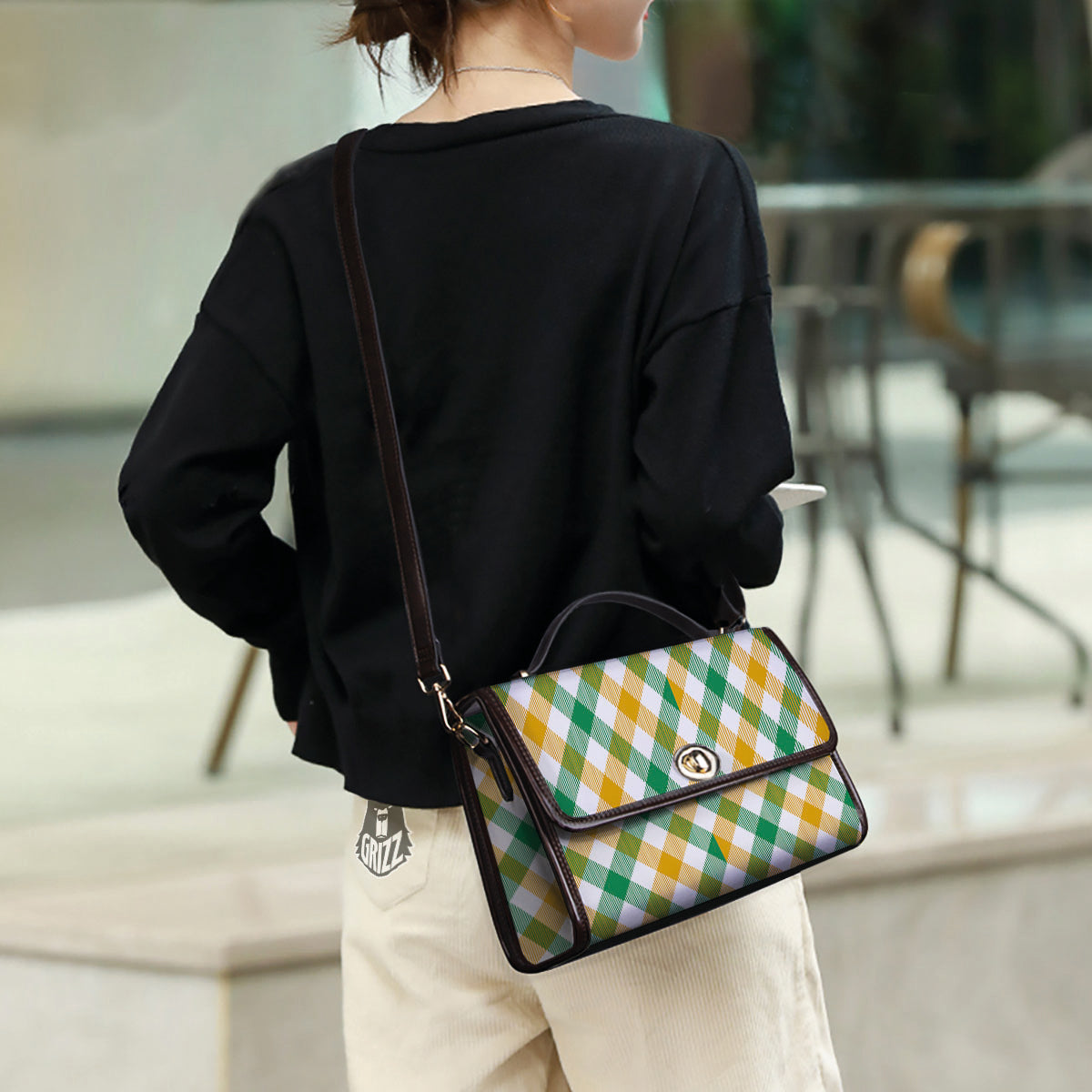 Patrick's Day Irish Plaid Print Women's Satchel Bag