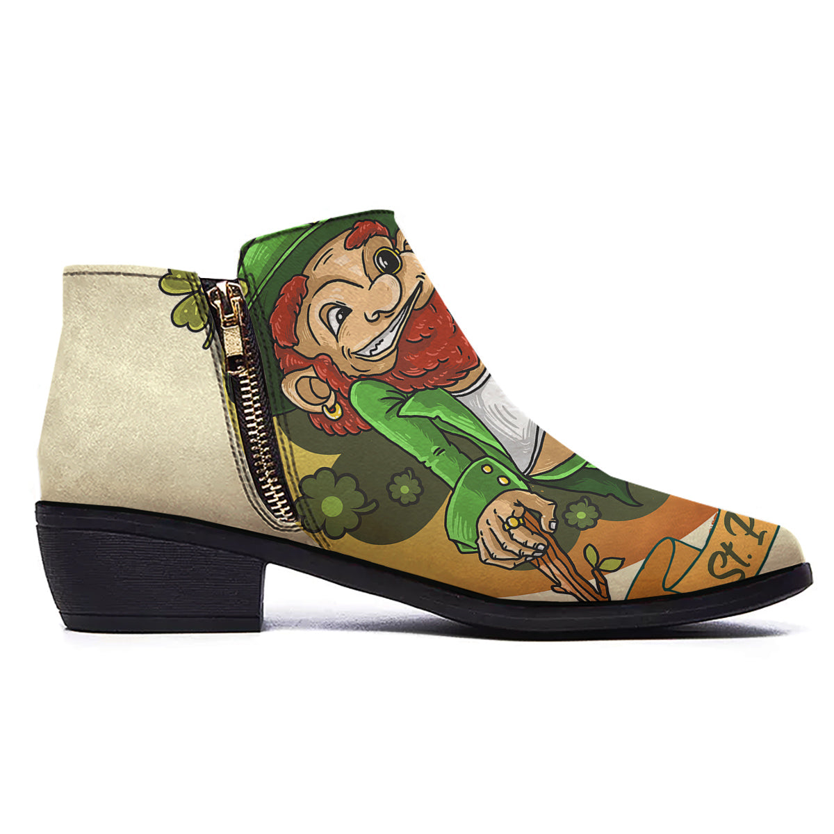 Patrick's Day Cute Shamrock Saint Print Ankle Boots-grizzshop