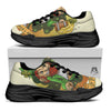 Patrick's Day Cute Shamrock Saint Print Black Chunky Shoes-grizzshop