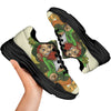 Patrick's Day Cute Shamrock Saint Print Black Chunky Shoes-grizzshop