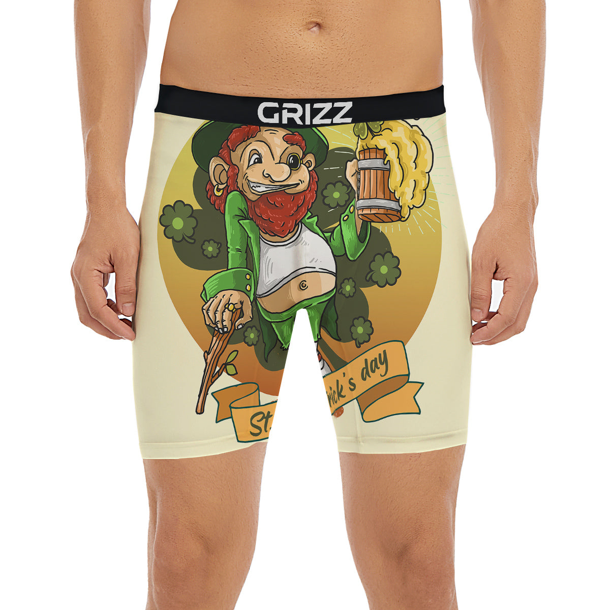 Patrick's Day Cute Shamrock Saint Print Boxer Briefs-grizzshop