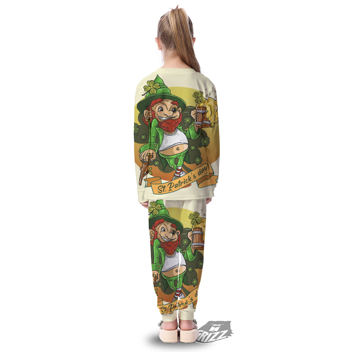 Patrick's Day Cute Shamrock Saint Print Kid's Pajamas-grizzshop