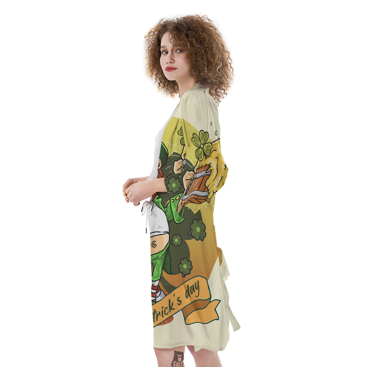 Patrick's Day Cute Shamrock Saint Print Kimono-grizzshop