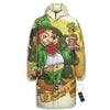 Patrick's Day Cute Shamrock Saint Print Long Down Jacket-grizzshop