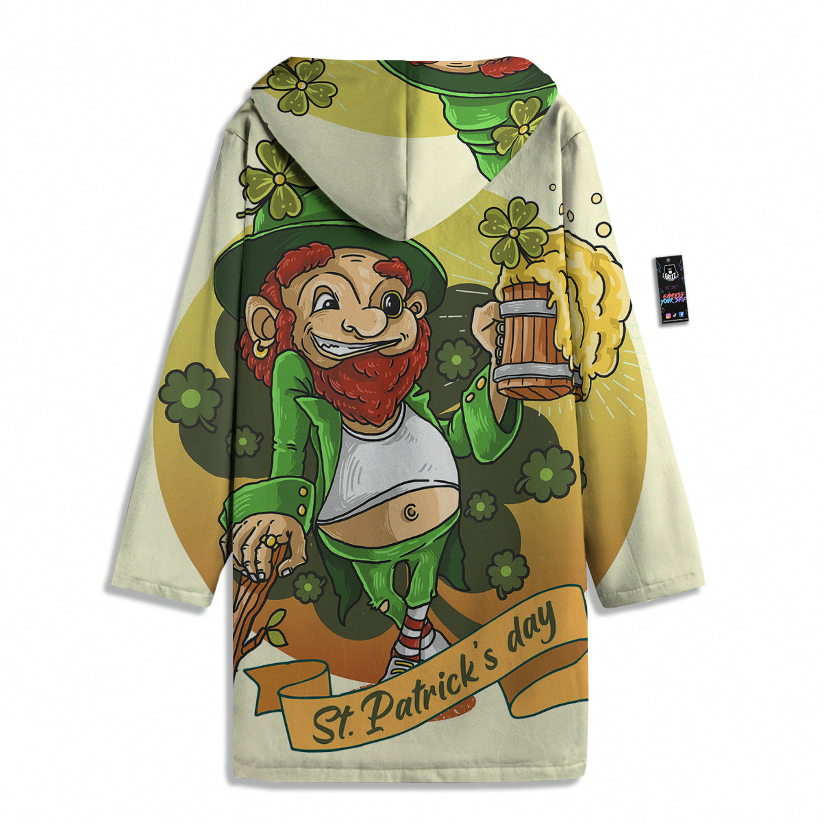 Patrick's Day Cute Shamrock Saint Print Men's Windbreaker Jacket-grizzshop