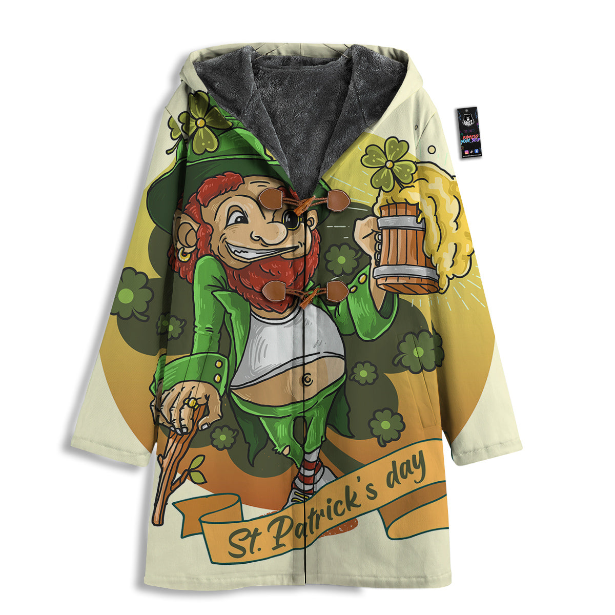 Patrick's Day Cute Shamrock Saint Print Men's Windbreaker Jacket-grizzshop