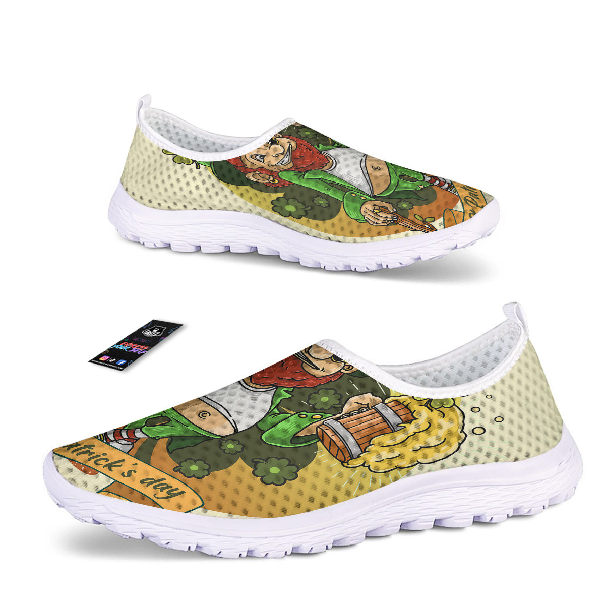 Patrick's Day Cute Shamrock Saint Print Nurse Shoes-grizzshop