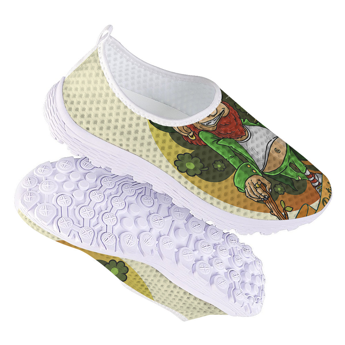 Patrick's Day Cute Shamrock Saint Print Nurse Shoes-grizzshop