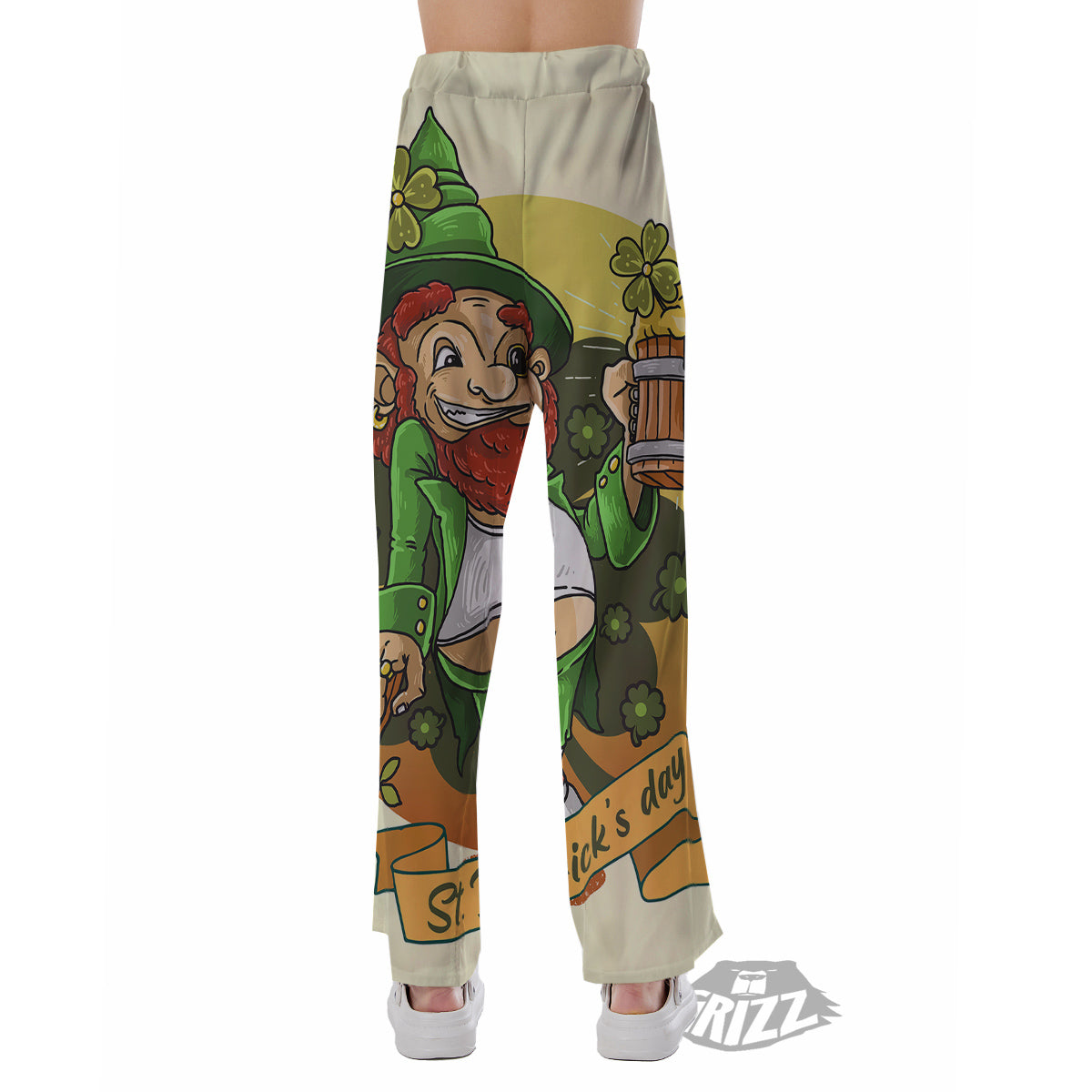 Patrick's Day Cute Shamrock Saint Print Pajama Pants-grizzshop