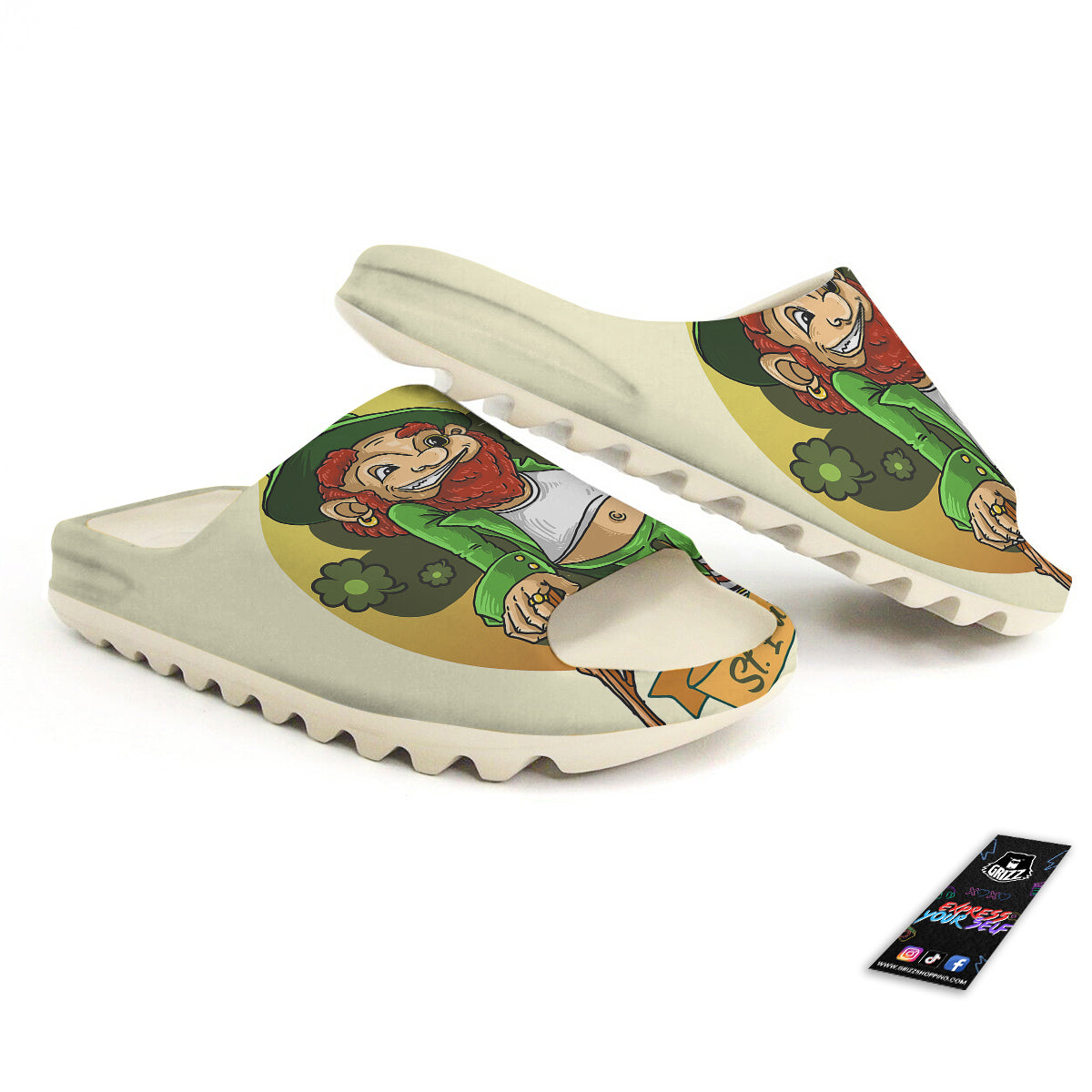 Patrick's Day Cute Shamrock Saint Print Sandals-grizzshop