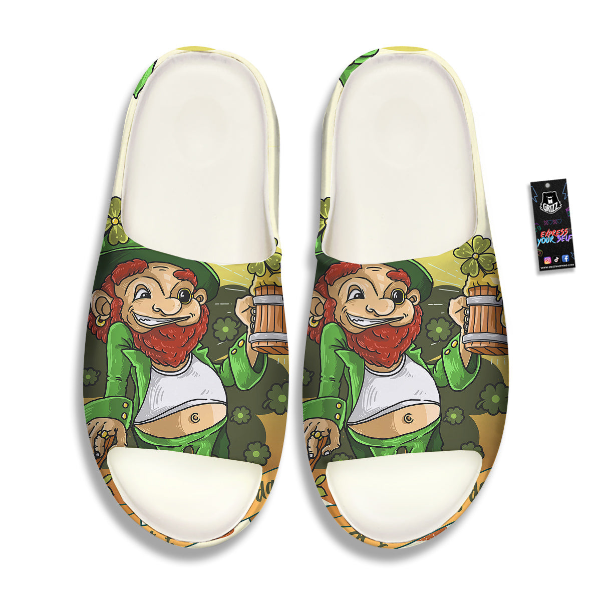 Patrick's Day Cute Shamrock Saint Print Sandals-grizzshop