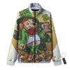 Patrick's Day Cute Shamrock Saint Print Track Jacket-grizzshop