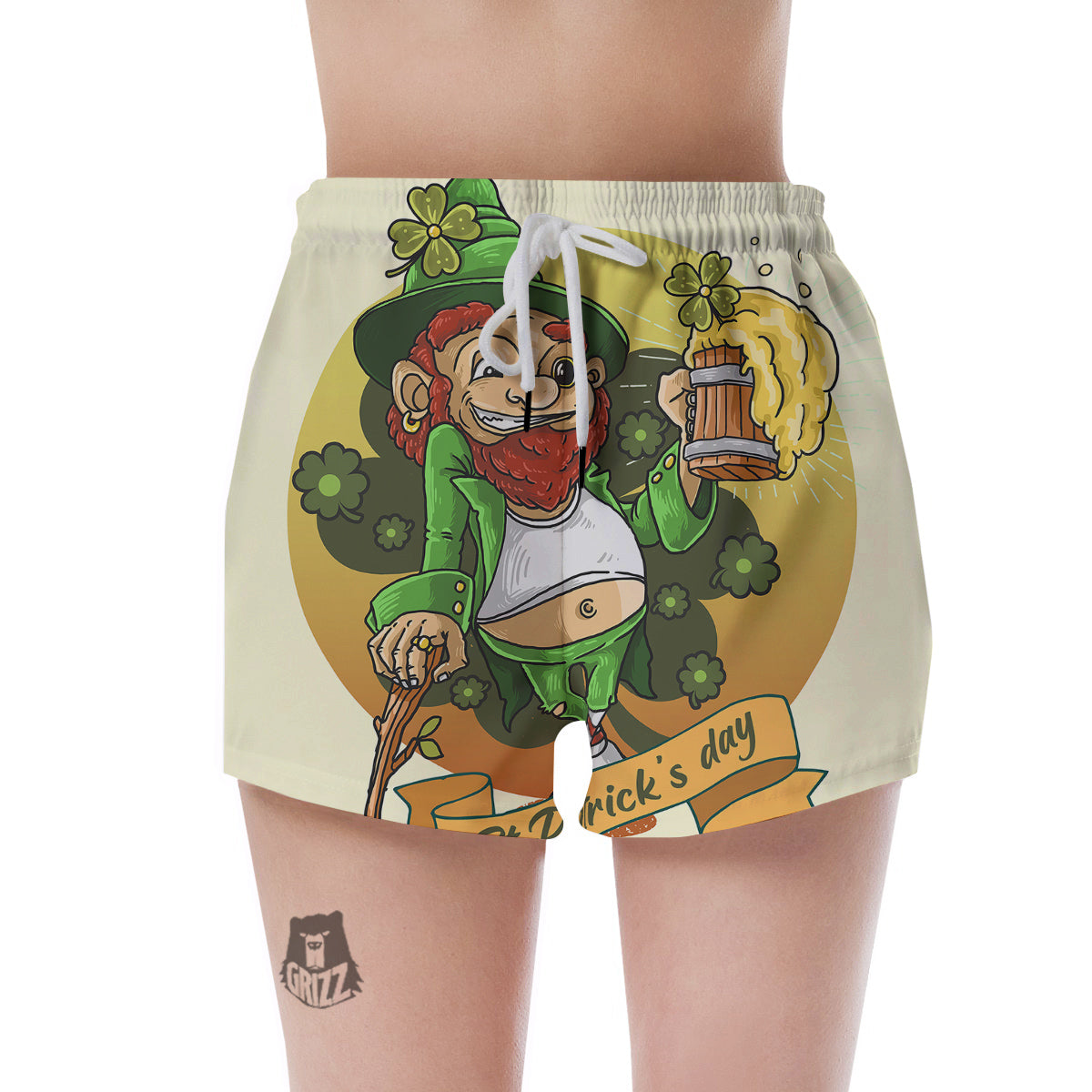 Patrick's Day Cute Shamrock Saint Print Women's Shorts-grizzshop