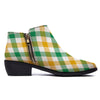 Patrick's Day Irish Plaid Print Ankle Boots-grizzshop