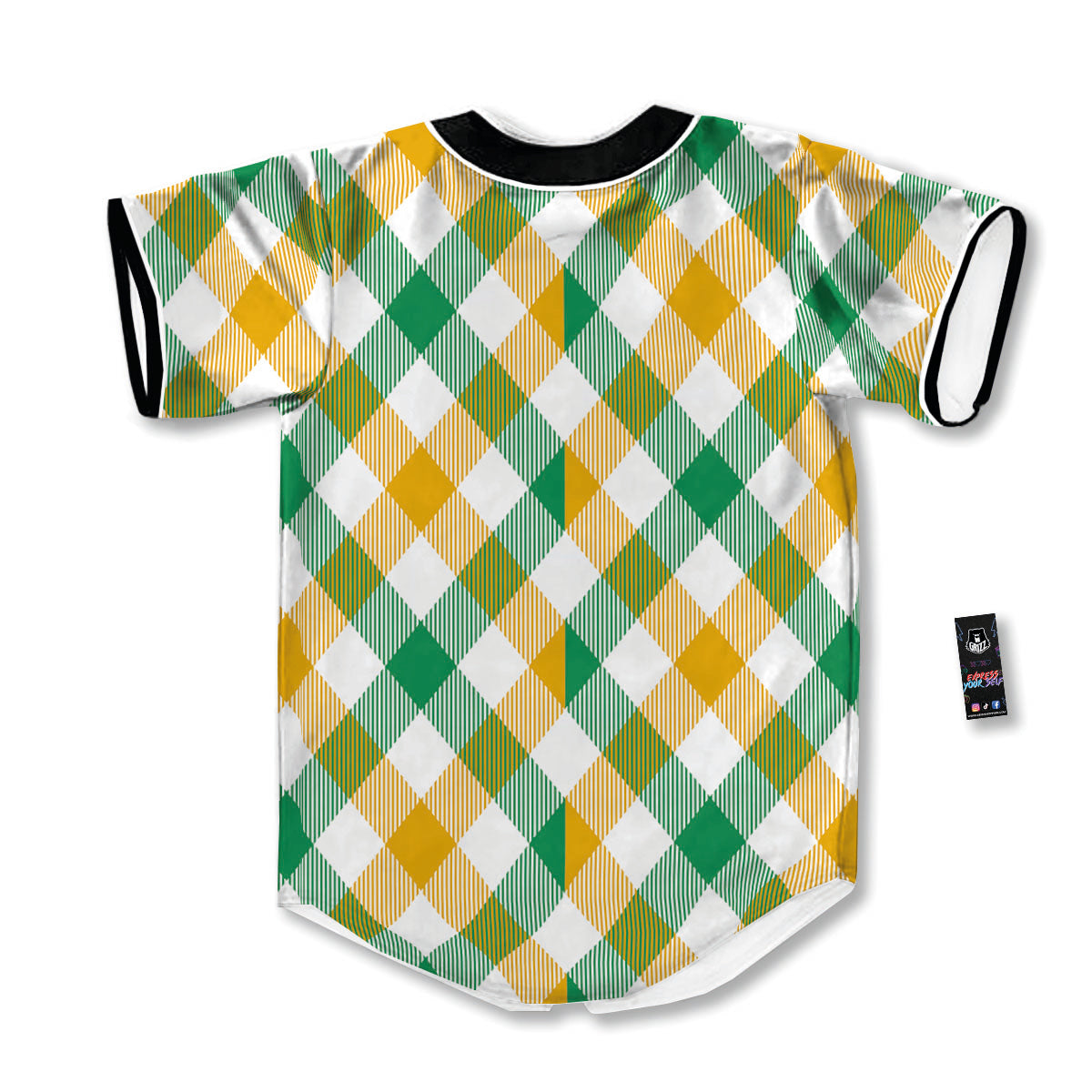 Patrick's Day Irish Plaid Print Baseball Jersey-grizzshop