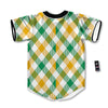 Patrick's Day Irish Plaid Print Baseball Jersey-grizzshop