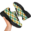 Patrick's Day Irish Plaid Print Black Chunky Shoes-grizzshop