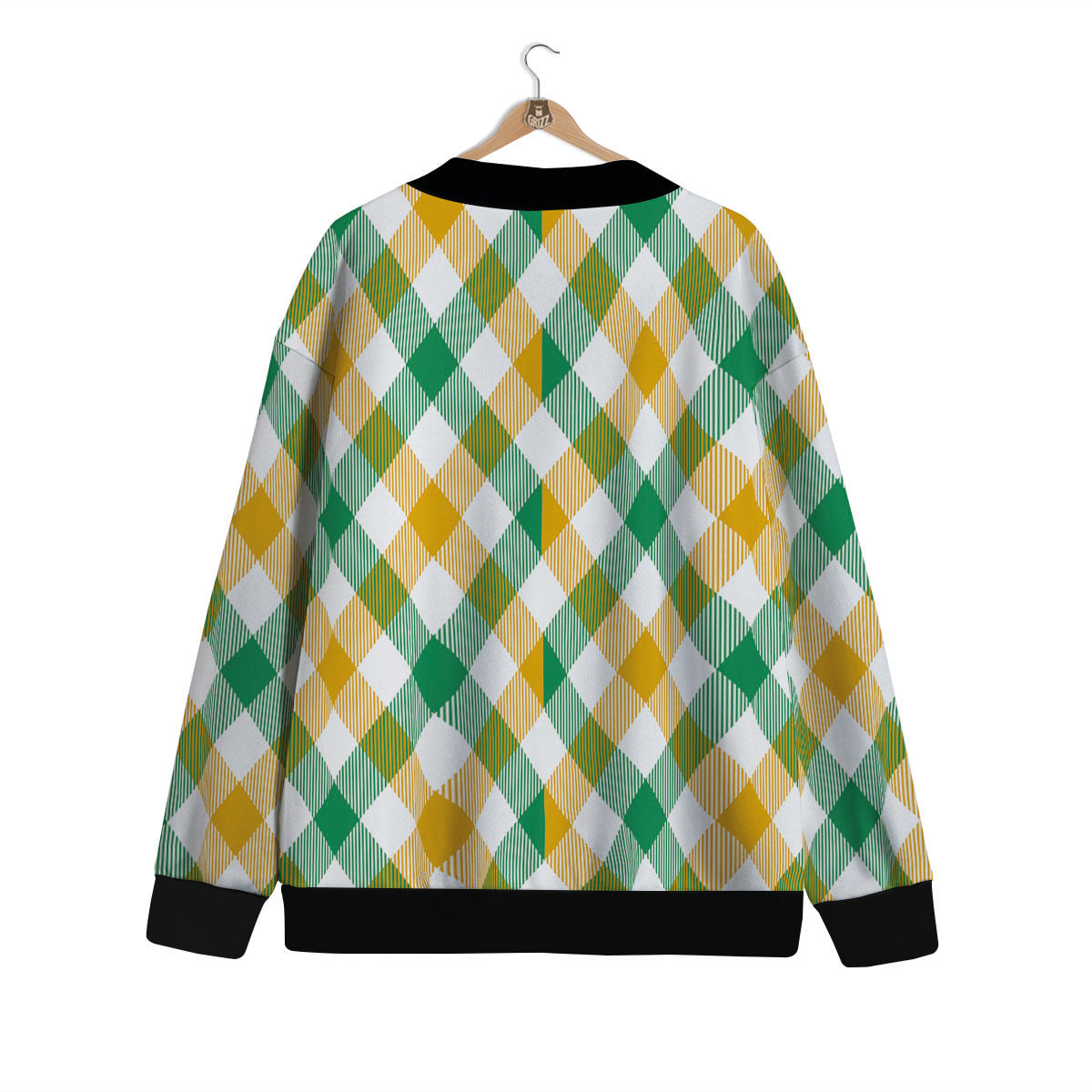 Patrick's Day Irish Plaid Print Cardigan-grizzshop