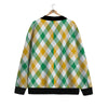 Patrick's Day Irish Plaid Print Cardigan-grizzshop