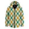 Patrick's Day Irish Plaid Print Down Jacket-grizzshop