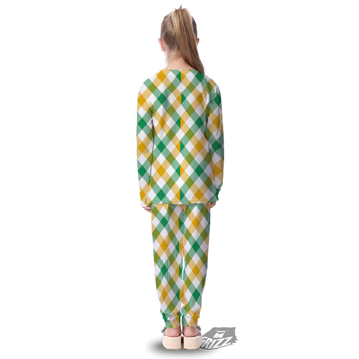 Patrick's Day Irish Plaid Print Kid's Pajamas-grizzshop