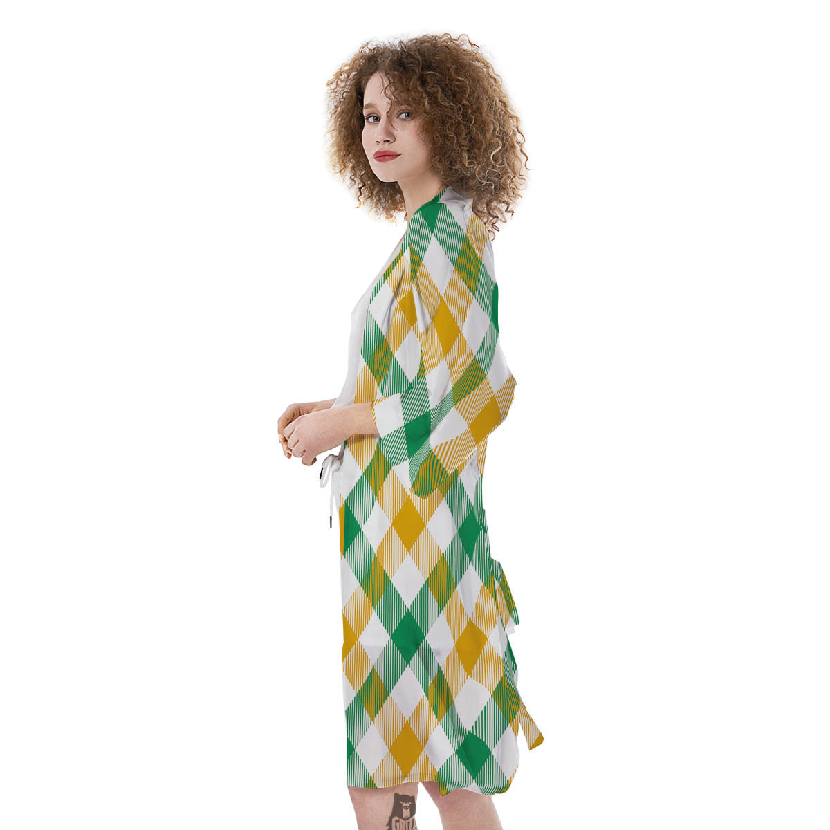 Patrick's Day Irish Plaid Print Kimono-grizzshop