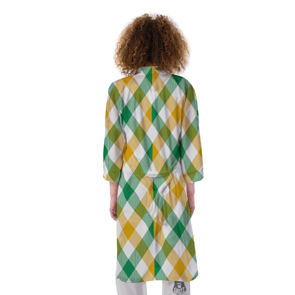 Patrick's Day Irish Plaid Print Kimono-grizzshop