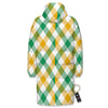 Patrick's Day Irish Plaid Print Long Down Jacket-grizzshop