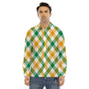 Patrick's Day Irish Plaid Print Men's Dress Shirts-grizzshop