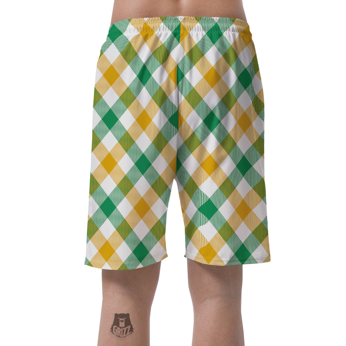 Patrick's Day Irish Plaid Print Men's Shorts-grizzshop