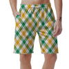 Patrick's Day Irish Plaid Print Men's Shorts-grizzshop