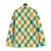 Patrick's Day Irish Plaid Print Men's Sport Coat-grizzshop