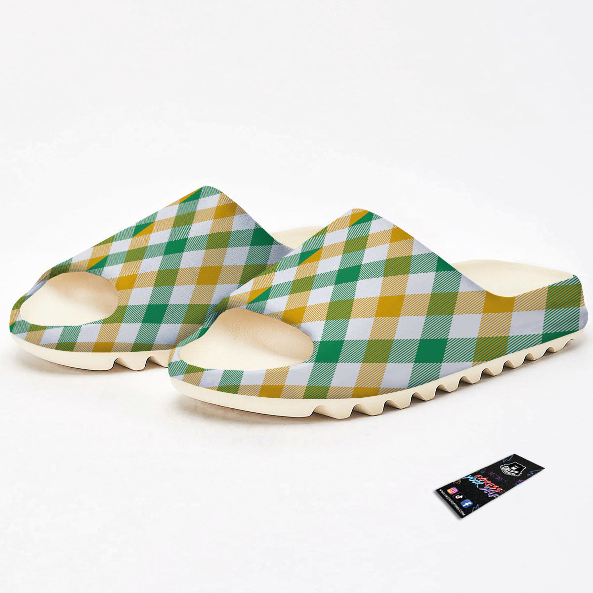 Patrick's Day Irish Plaid Print Sandals-grizzshop