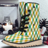 Patrick's Day Irish Plaid Print Snow Boots-grizzshop