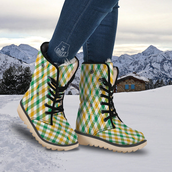 Plaid snow boots sale