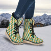 Patrick's Day Irish Plaid Print Snow Boots-grizzshop