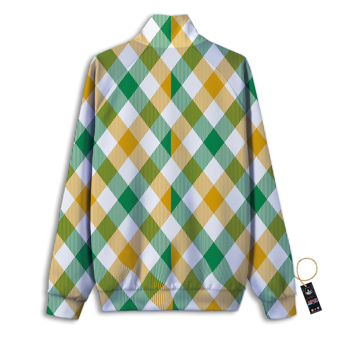 Patrick's Day Irish Plaid Print Track Jacket-grizzshop