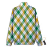 Patrick's Day Irish Plaid Print Track Jacket-grizzshop