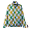 Patrick's Day Irish Plaid Print Track Jacket-grizzshop