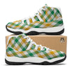 Patrick's Day Irish Plaid Print White Bball Shoes-grizzshop