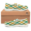 Patrick's Day Irish Plaid Print White Loafers-grizzshop