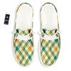 Patrick's Day Irish Plaid Print White Loafers-grizzshop