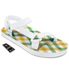 Patrick's Day Irish Plaid Print White Open Toe Sandals-grizzshop