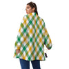 Patrick's Day Irish Plaid Print Women's Sherpa Jacket-grizzshop