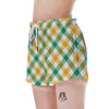 Patrick's Day Irish Plaid Print Women's Shorts-grizzshop