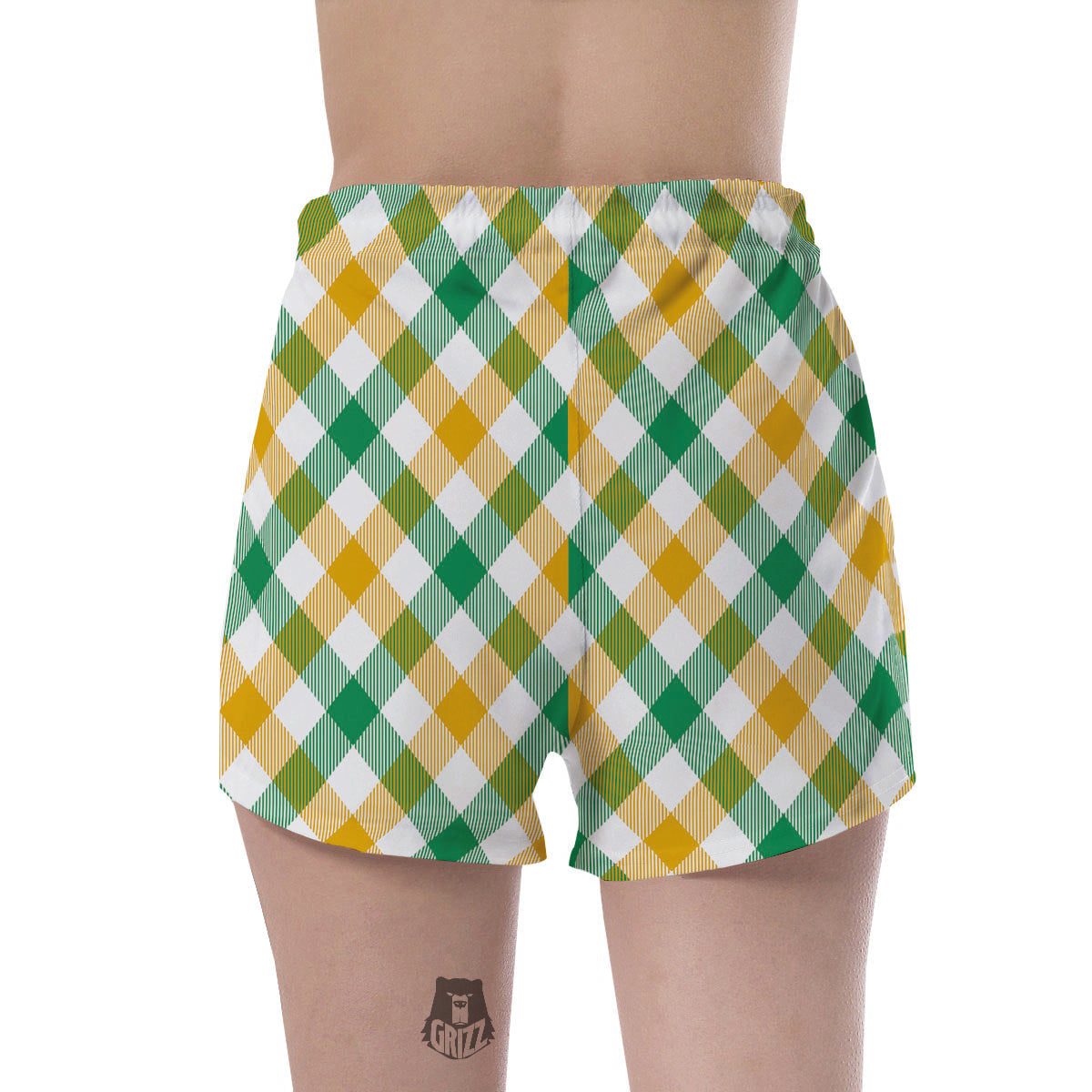 Patrick's Day Irish Plaid Print Women's Shorts-grizzshop