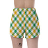 Patrick's Day Irish Plaid Print Women's Shorts-grizzshop